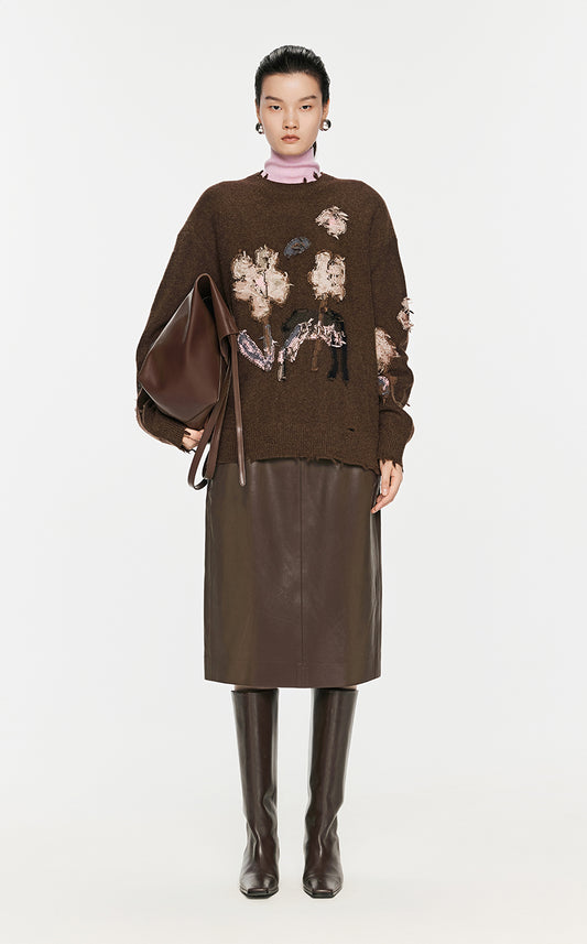 Sweater / JNBY Floral-pattern Oversize Jumper