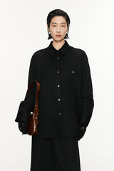 Coat / JNBY Oversize Wool-Cashmere Shirt Jacket