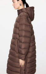 Coat / JNBY Relaxed H-Shape Mid-Length Hooded Down Jacket