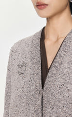 Sweater / JNBY Butterfly-embellished Mid-length Cardigan