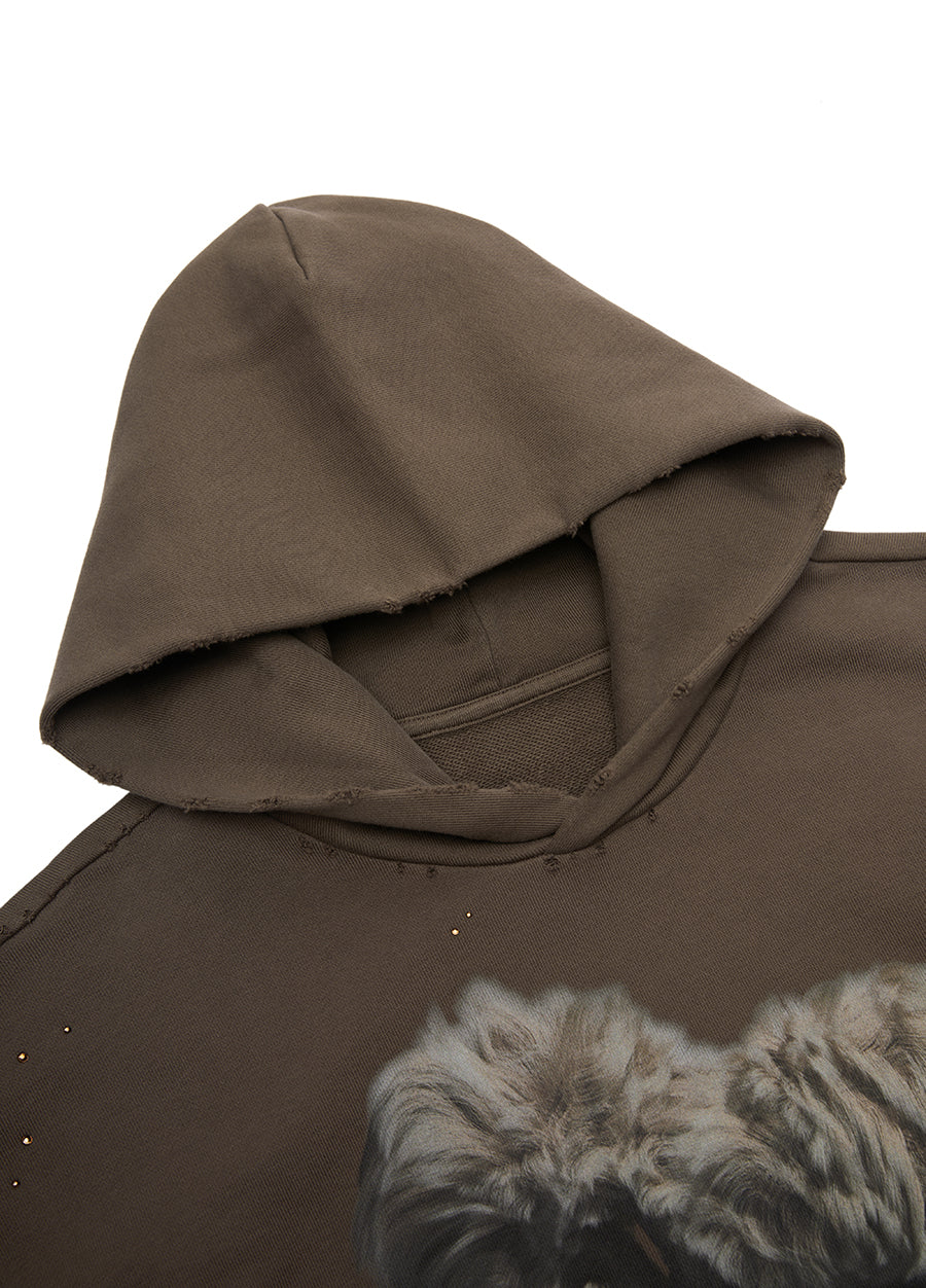 Sweatershirt / JNBY Cotton Print Hooded Sweatershirt