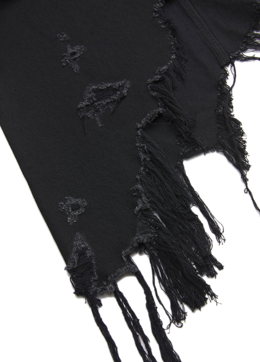 Skirt¡JNBY Irregular Hem Denim Cotton Ripped Skirt