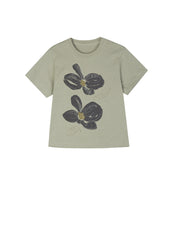 T-Shirt / jnby by JNBY Flower Printing Short Sleeve T-Shirt