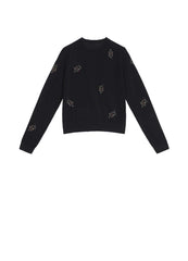 Cardigans / JNBY Classic Jacquard Long Sleeve Cropped Cardigan