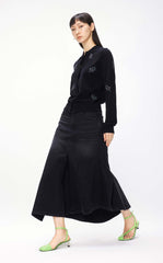 Cardigans / JNBY Classic Jacquard Long Sleeve Cropped Cardigan