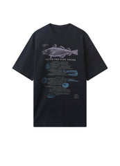 T-Shirt / JNBY Loose Fit Fashion Printed Crewneck T-Shirt