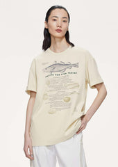 T-Shirt / JNBY Loose Fit Fashion Printed Crewneck T-Shirt