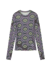 T-Shirt / JNBY Slim Fit Onion Print Long Sleeve T-Shirt