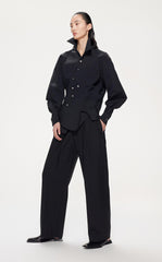 Shirts / JNBY Loose Fit Asymmetric Turndown CollarLong Sleeve Shirt