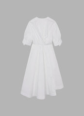 Dresses / JNBY Mid-Sleeve Wrap Waist Midi Dress (100% Cotton)