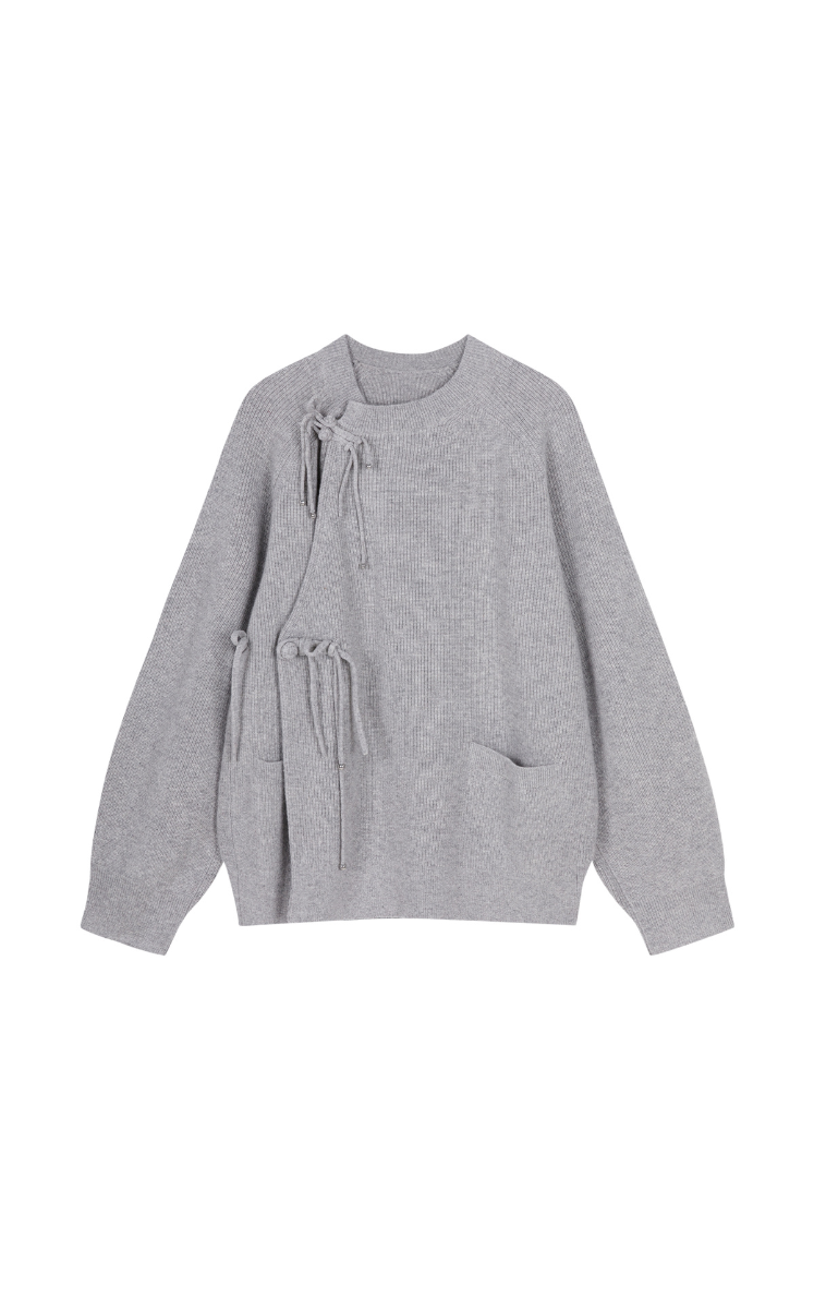 Sweater / JNBY Raglan-Sleeve Cardigan with Chinese Button Closure