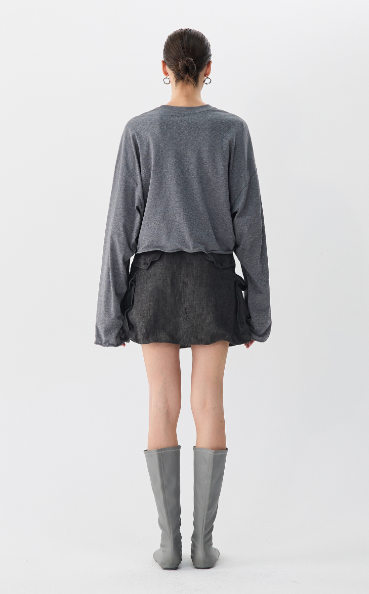 Sweatshirt / JNBY Twist-Knot Oversized Cotton Sweatshirt