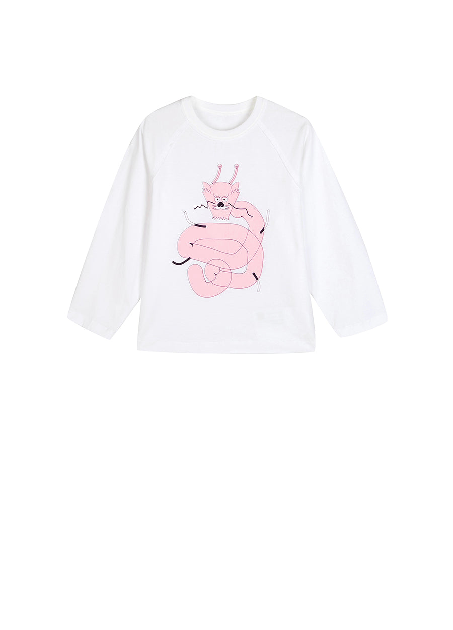 T-shirt / jnby by JNBY Dragon Print Long Sleeve T-shirt