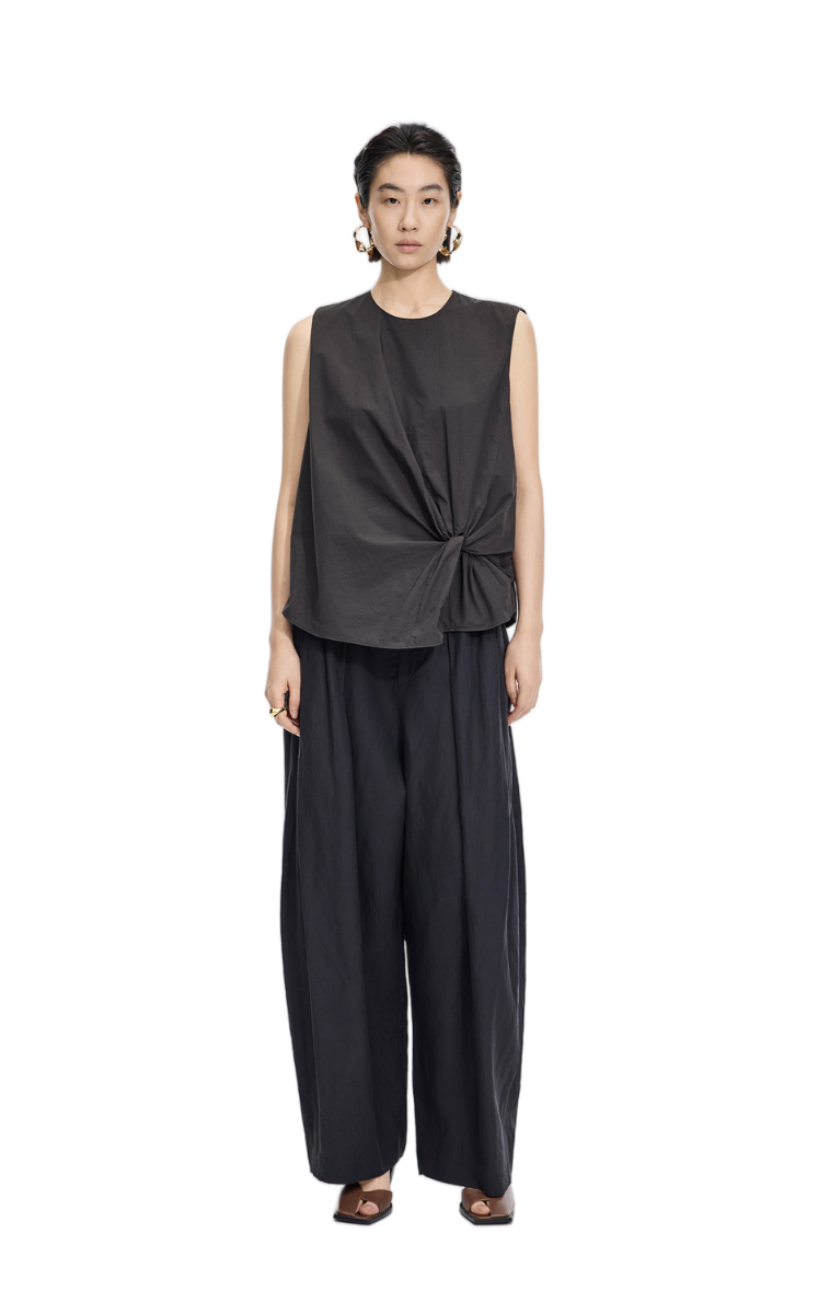 Top / JNBY Gathered Cotton Sleeveless Top