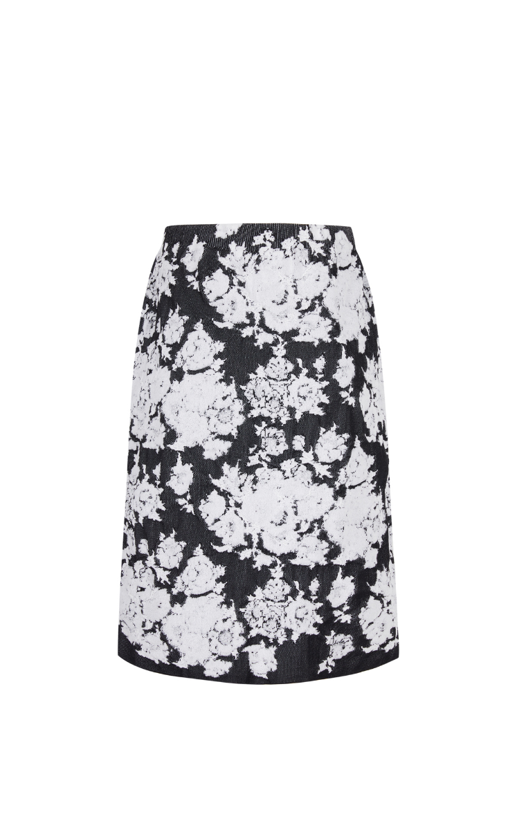 Skirt / JNBY Cotton Blend Floral Midi Skirt