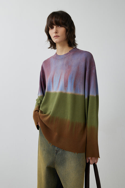 Sweater / JNBY Oversize Color Block Pullover Sweater