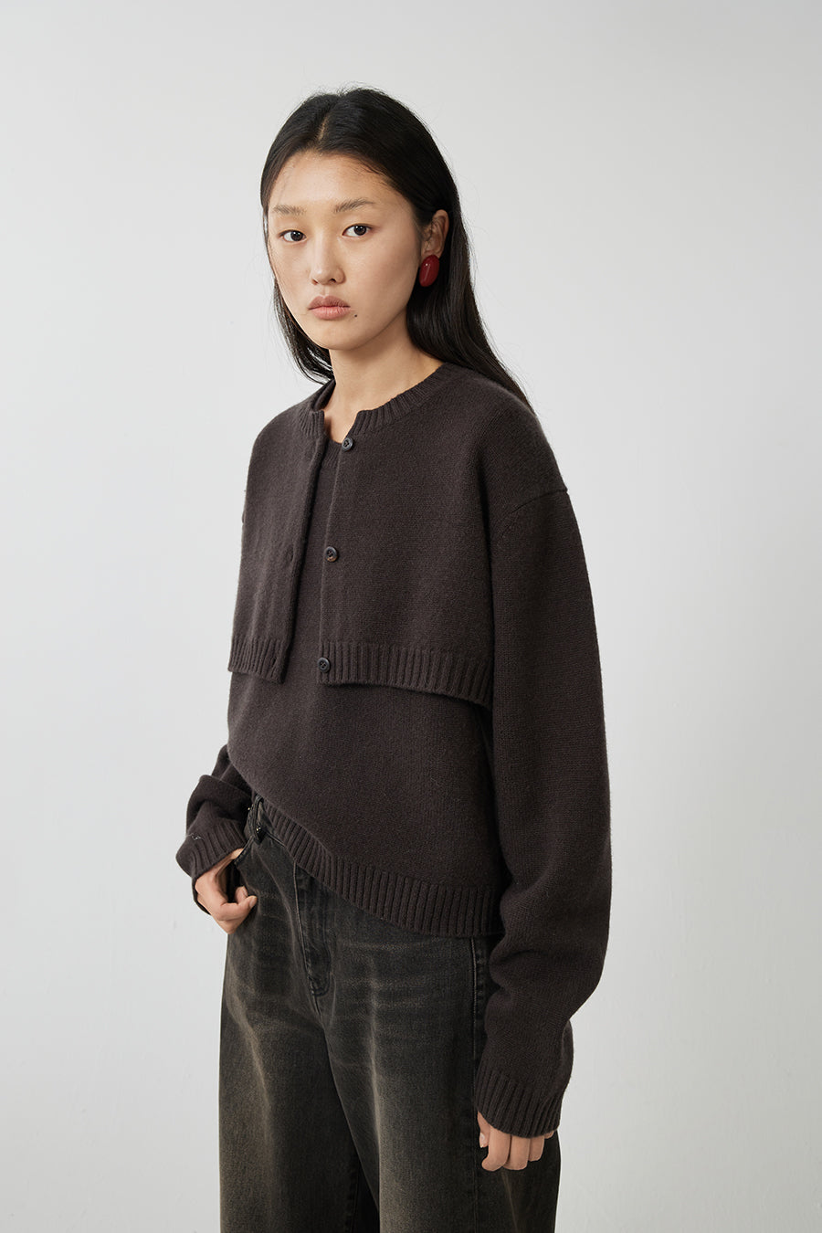 Sweater / JNBY Two-in-one Wool-blend Cashmere Sweater