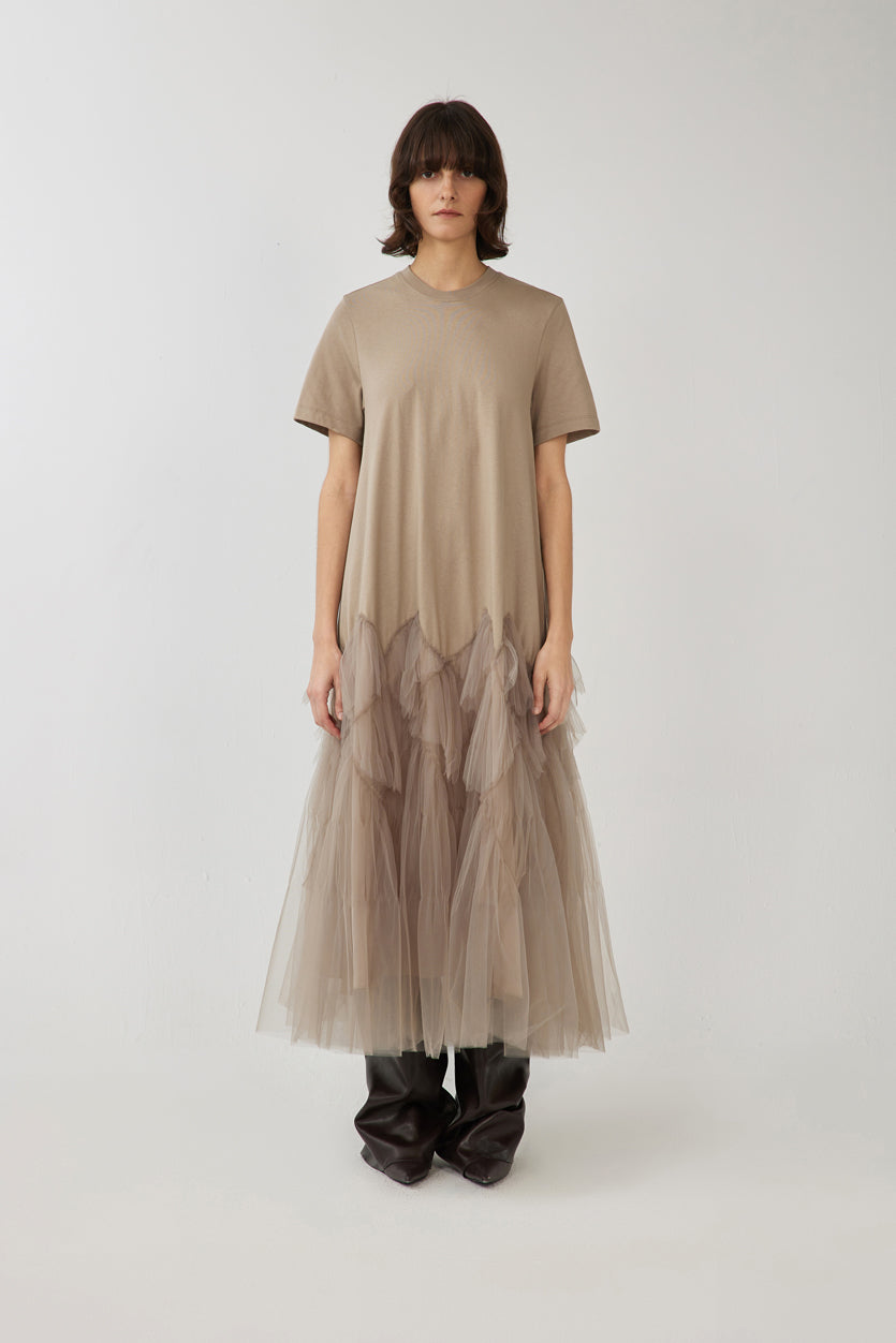 Dress / JNBY Relaxed Crew-neck Short-sleeved Maxi Dress