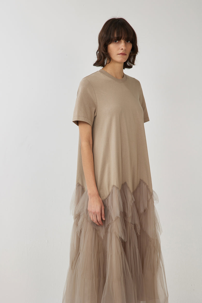 Dress / JNBY Relaxed Crew-neck Short-sleeved Maxi Dress