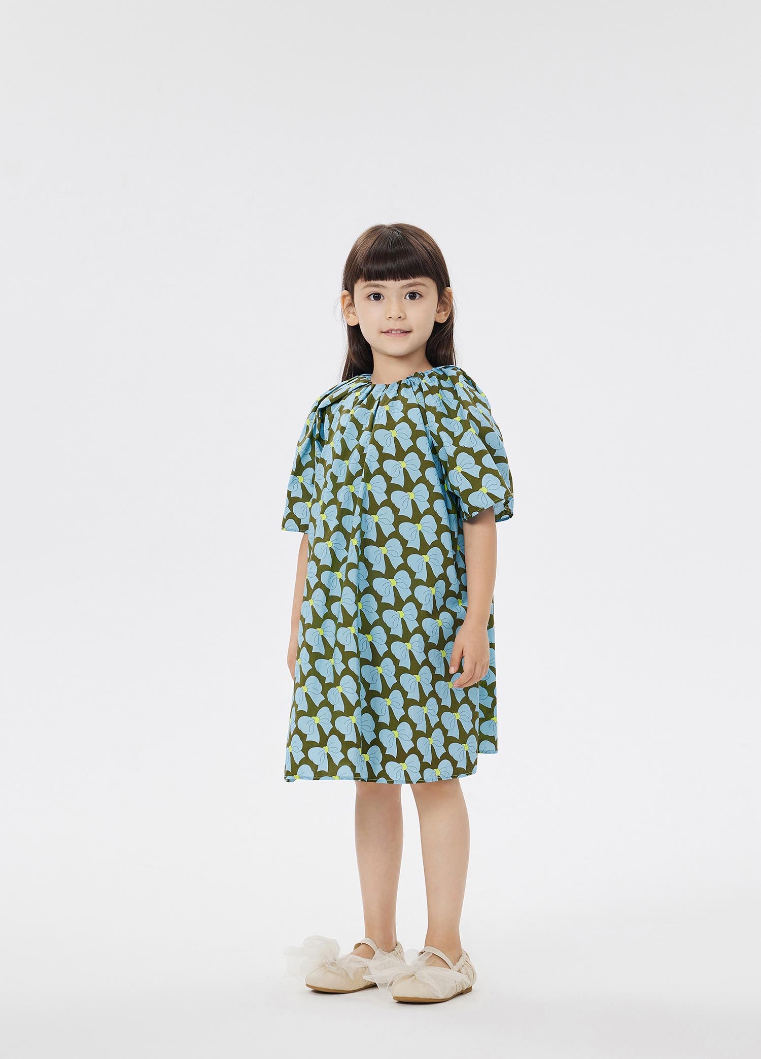 Dresses / jnby by JNBY Bowknot Print Short Sleeve Dress