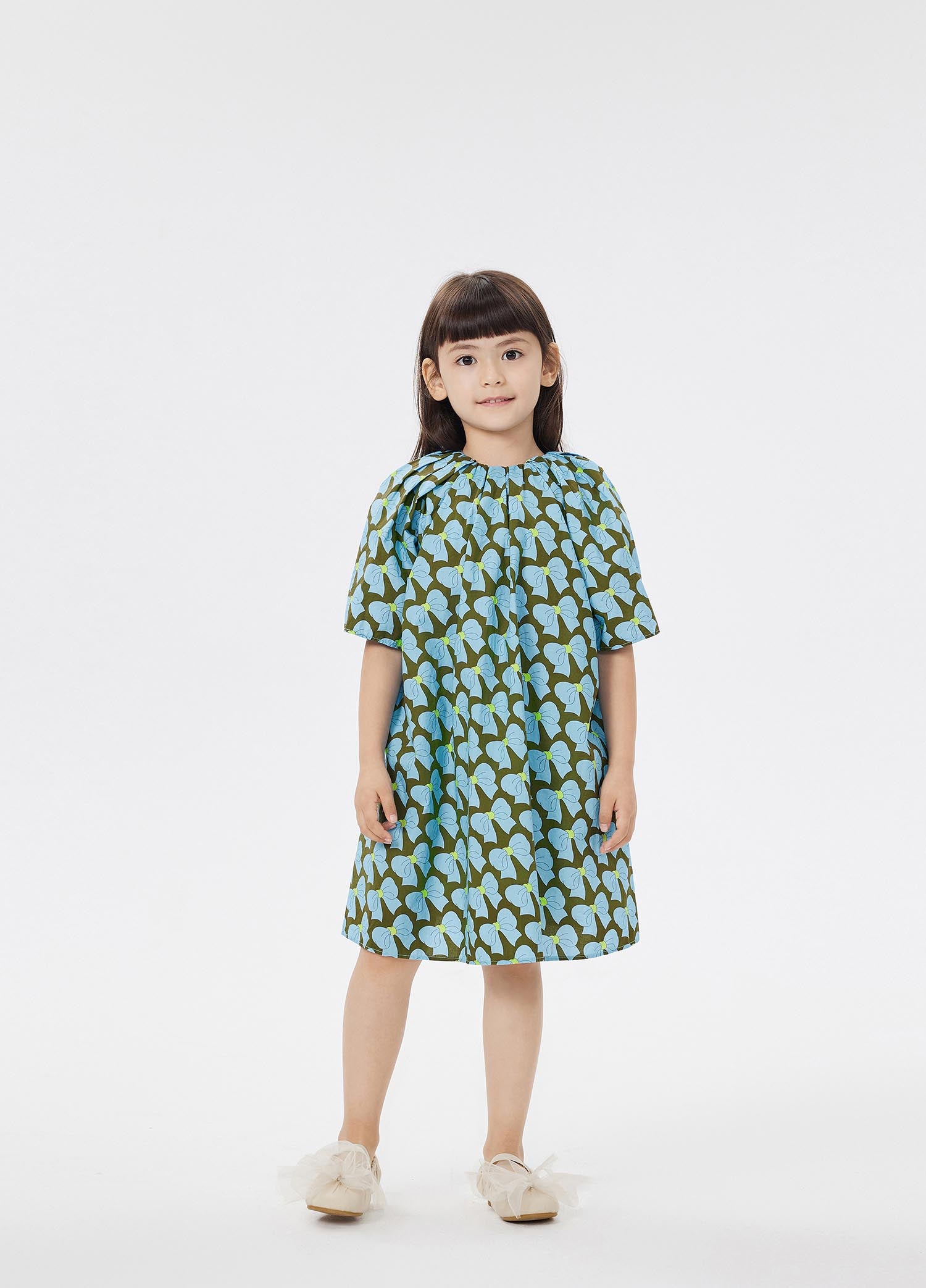 Dresses / jnby by JNBY Bowknot Print Short Sleeve Dress