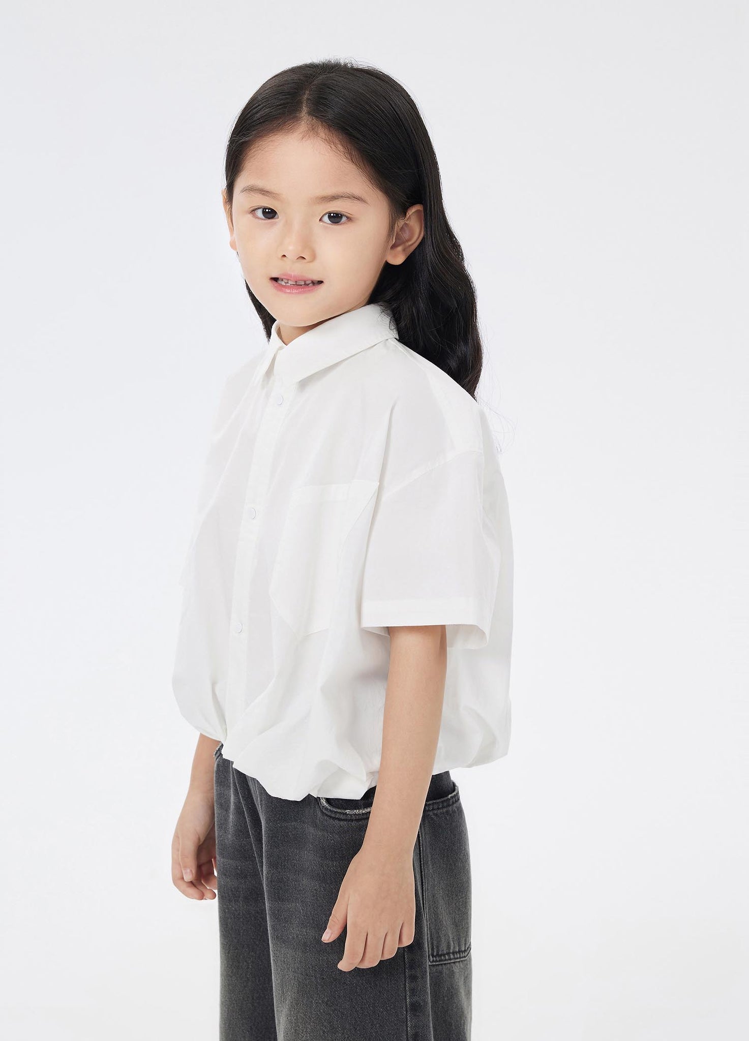 Shirt / jnby by JNBY Loose Fit Solid Short Sleeve Shirt