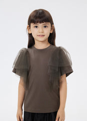 T-Shirt / jnby by JNBY Meshed Shoulder Short Sleeve T-Shirt (100% Cotton)