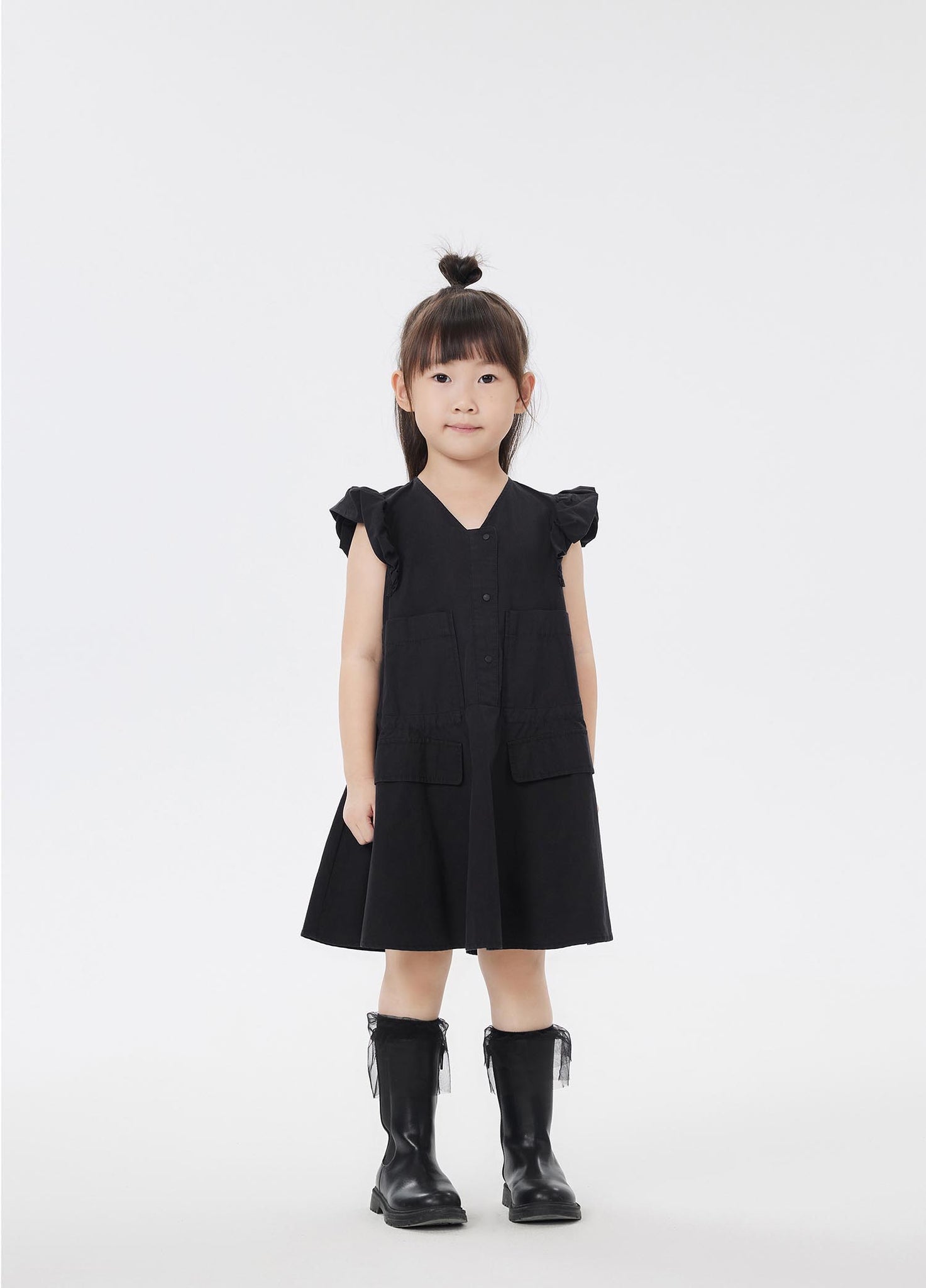 Dresses / jnby by JNBY V-Neck Ruffled Shoulder Short Sleeve Dress