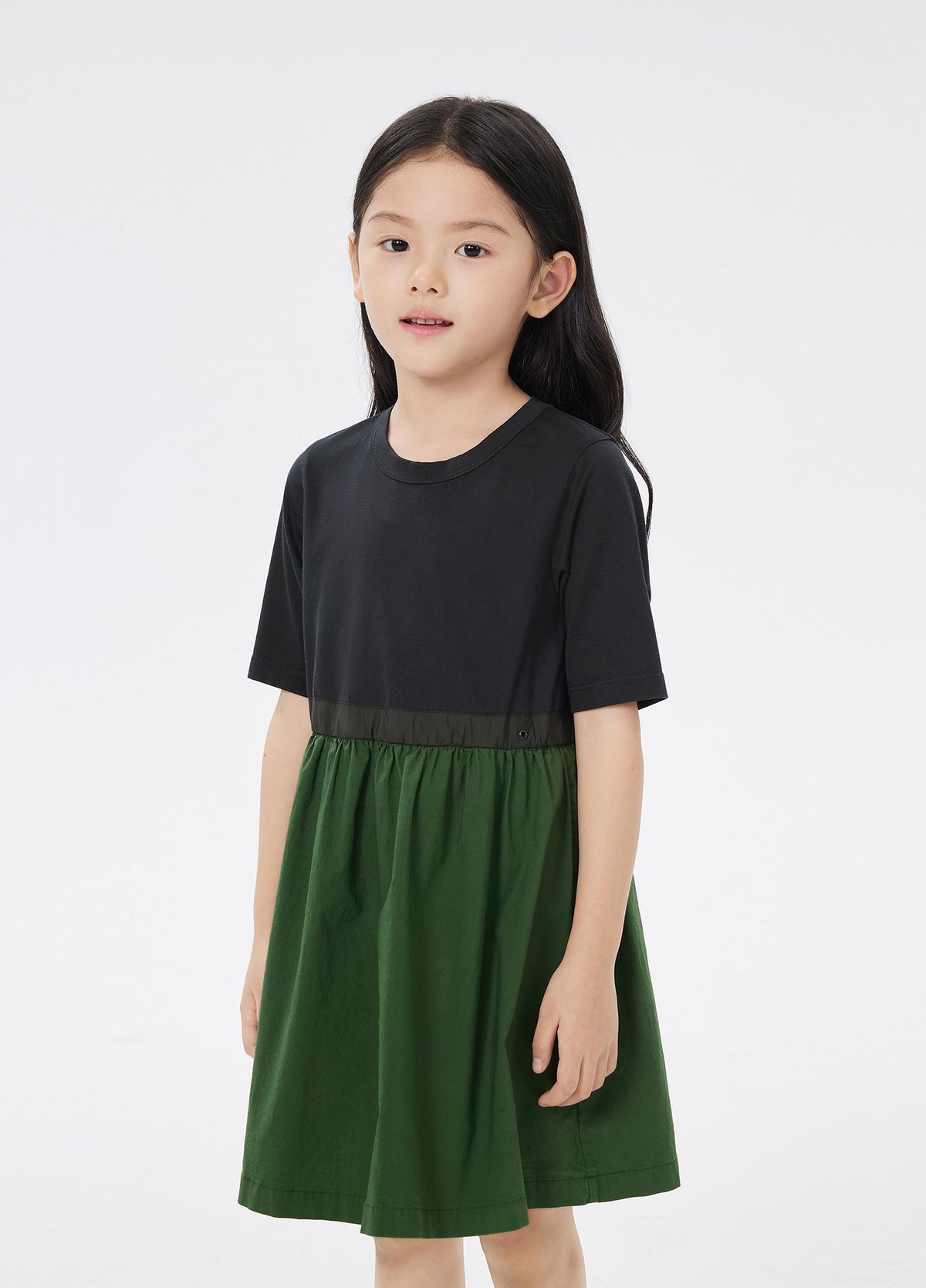 Dresses / jnby by JNBY Crewneck Jersey Patchwork Short Sleeve Dress