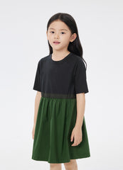 Dresses / jnby by JNBY Crewneck Jersey Patchwork Short Sleeve Dress