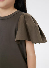 T-Shirt / jnby by JNBY Ruffled Shoulder Short Sleeve T-Shirt