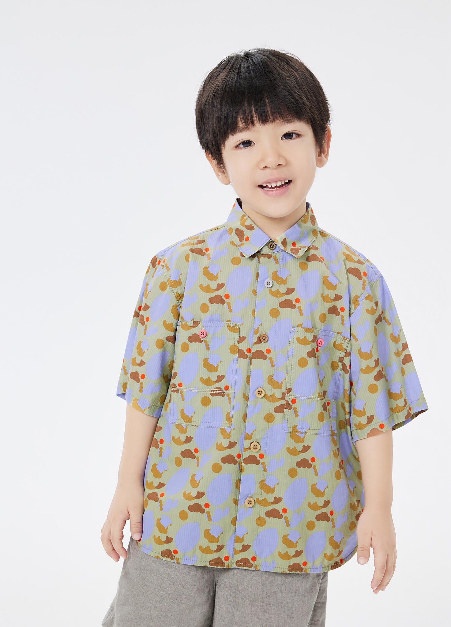 Shirt / jnby by JNBY Full Floral Print Short Sleeve Shirt