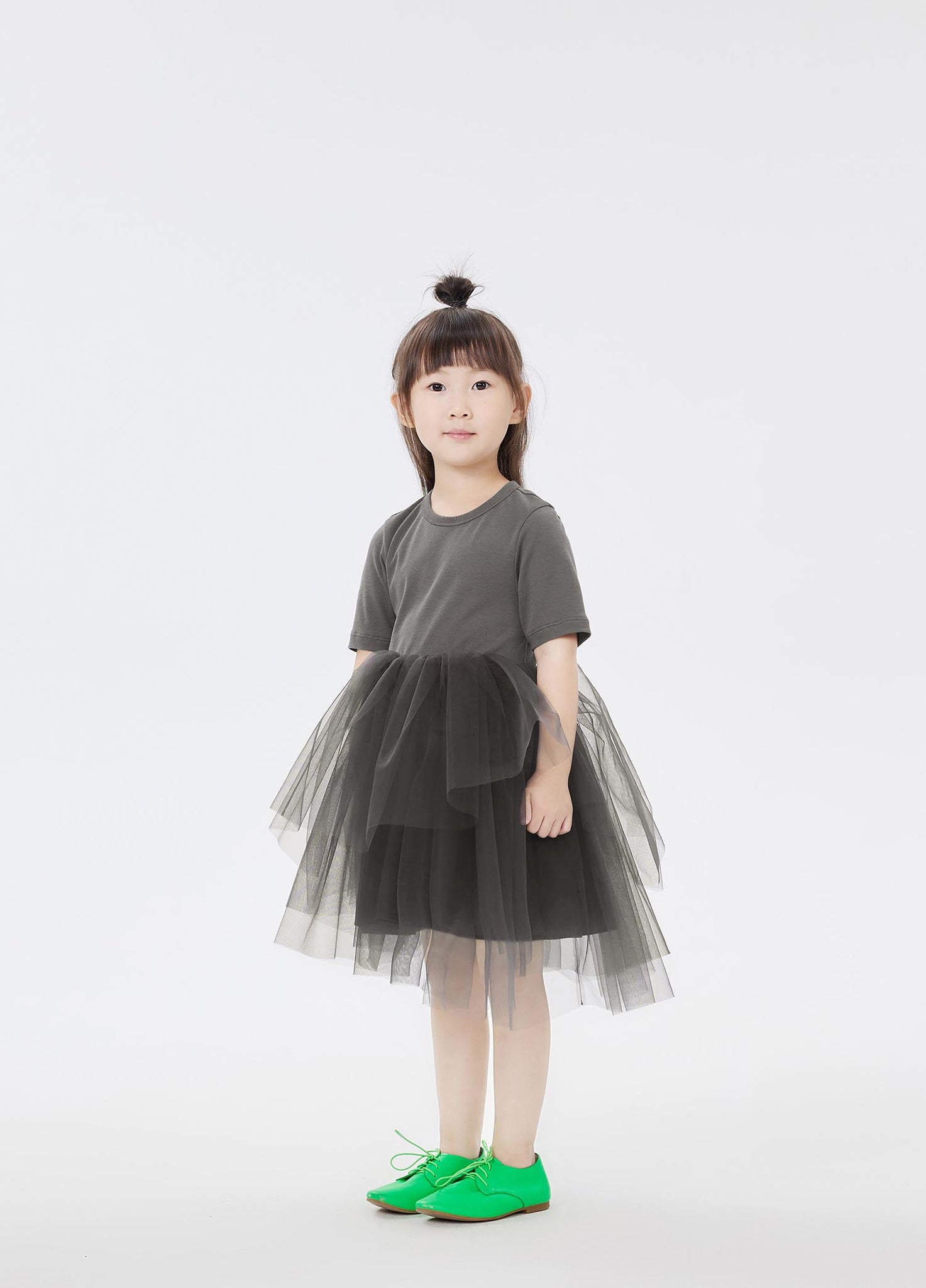 Dresses / jnby by JNBY Patchwork Asymmetric Short Sleeve Gauze Dress