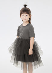 Dresses / jnby by JNBY Patchwork Asymmetric Short Sleeve Gauze Dress