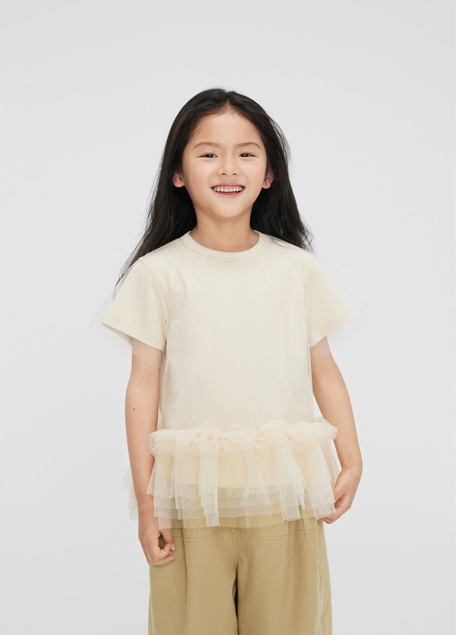 T-Shirt / jnby by JNBY Mesh Stacked Short-Sleeved Girls' T-Shirt