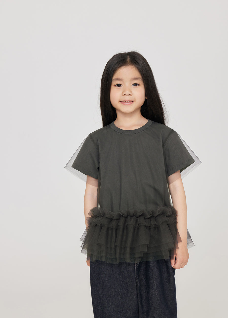 T-Shirt / jnby by JNBY Mesh Stacked Short-Sleeved Girls' T-Shirt