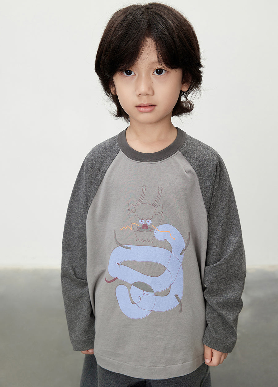 T-shirt / jnby by JNBY Dragon Print Long Sleeve T-shirt