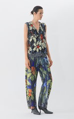 Pants / JNBY Floral Print Denim Banana Trousers