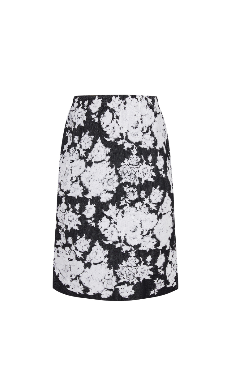 Skirt / JNBY Cotton Blend Floral Midi Skirt