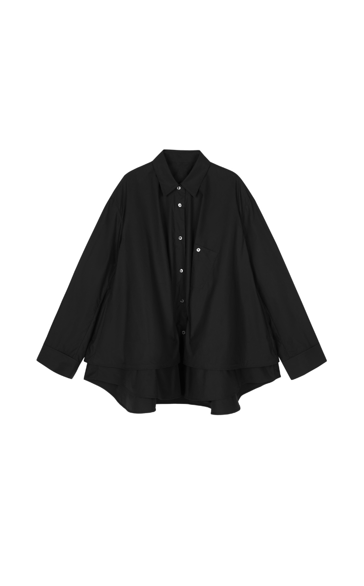 Shirt/JNBY Drawstring Oversized Cotton Poplin Shirt