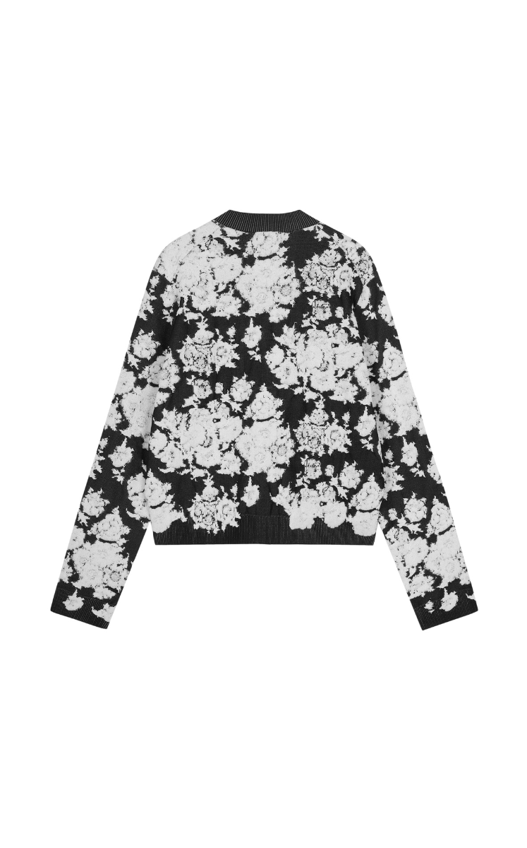 Sweater / JNBY Peony Jacquard Knit Short Cardigan