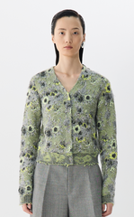 Sweater / JNBY V-Neck Floral Knit Cardigan