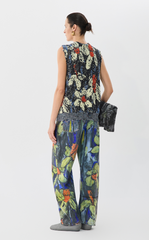 Pants / JNBY Floral Print Denim Banana Trousers