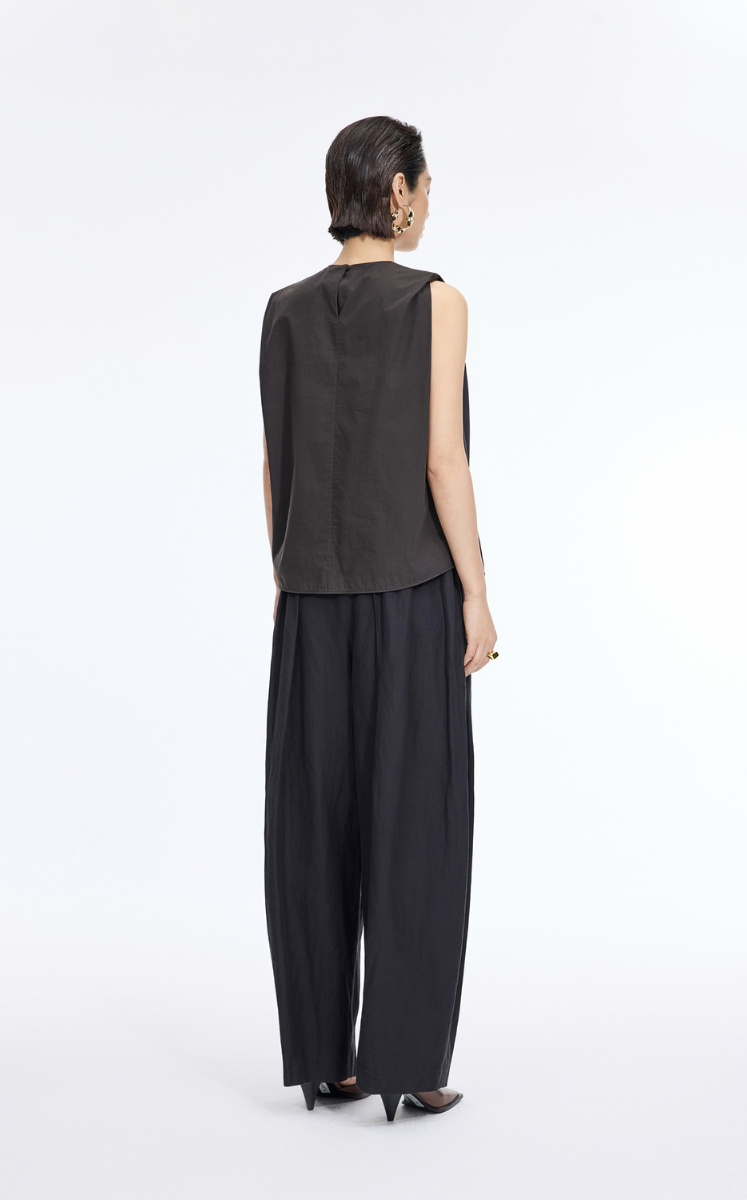 Top / JNBY Gathered Cotton Sleeveless Top