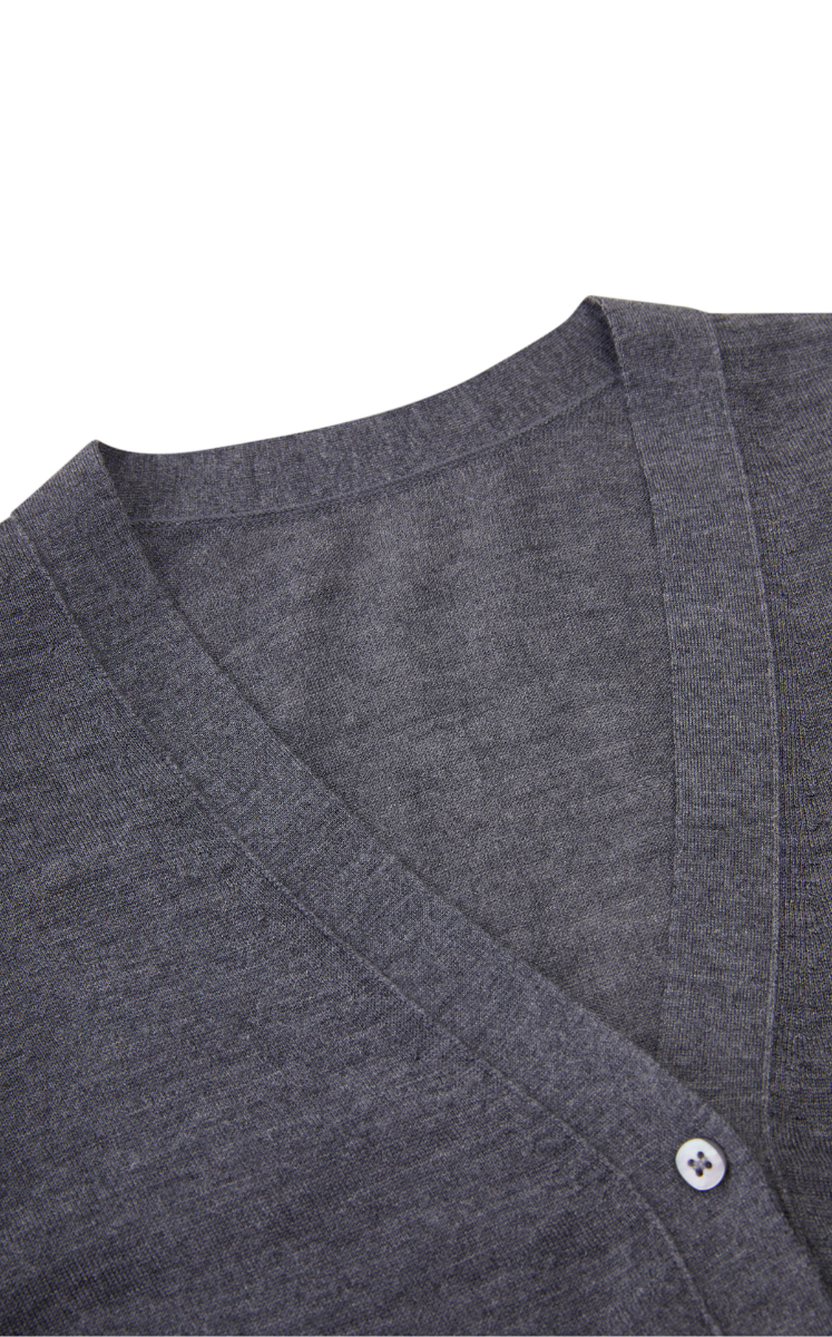 Sweater / JNBY Wool-Cashmere Silk Blend Cropped V-Neck Cardigan