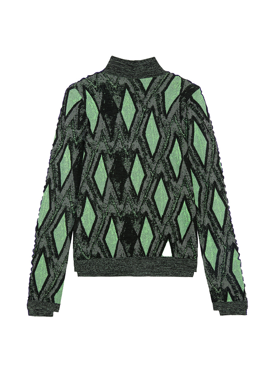 Sweater / JNBY Slim Fit Turtleneck Pullover Sweater in Diamond Pattern