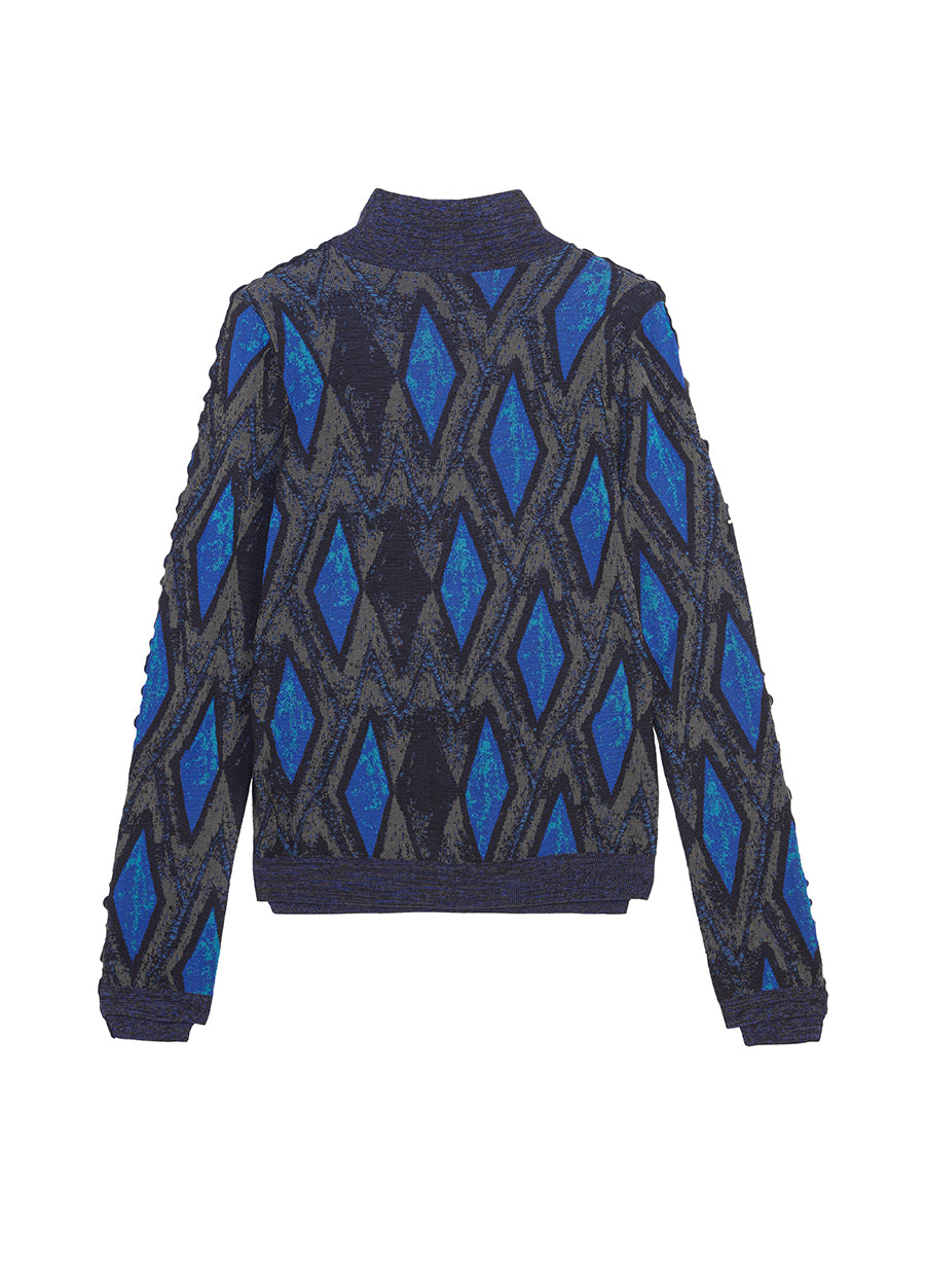 Sweater / JNBY Slim Fit Turtleneck Pullover Sweater in Diamond Pattern