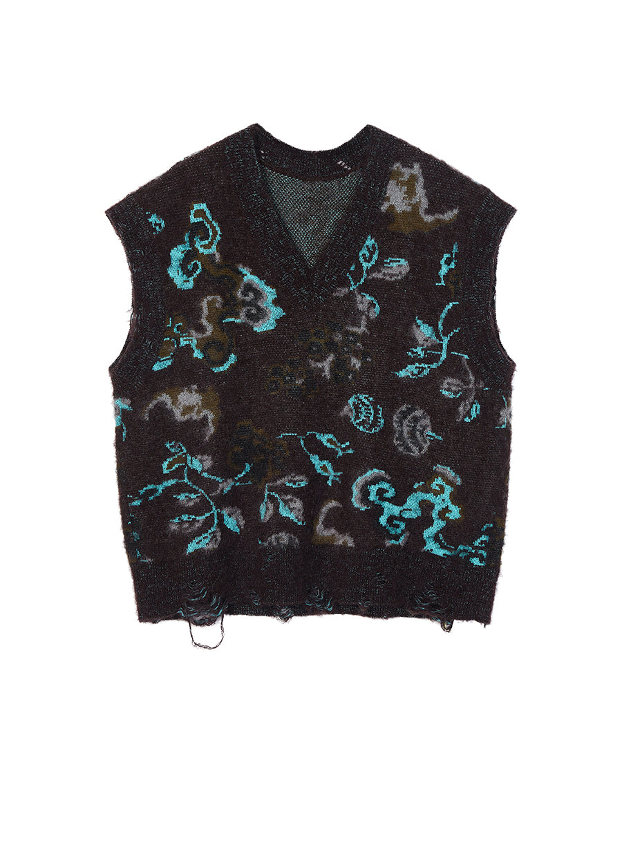 Vest / JNBY Oversized Mohair-blend Wool V-neck Vest