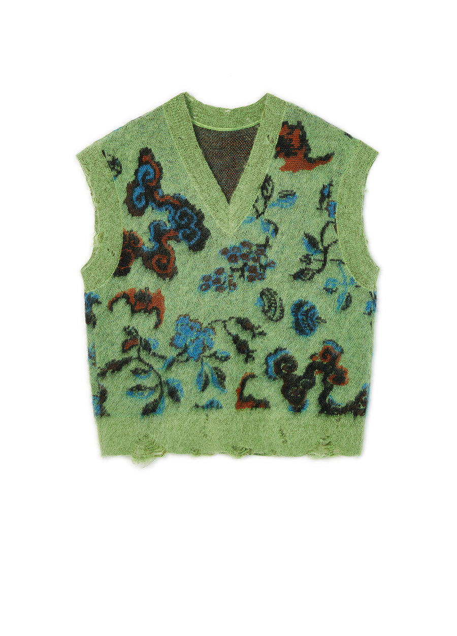 Vest / JNBY Oversized Mohair-blend Wool V-neck Vest