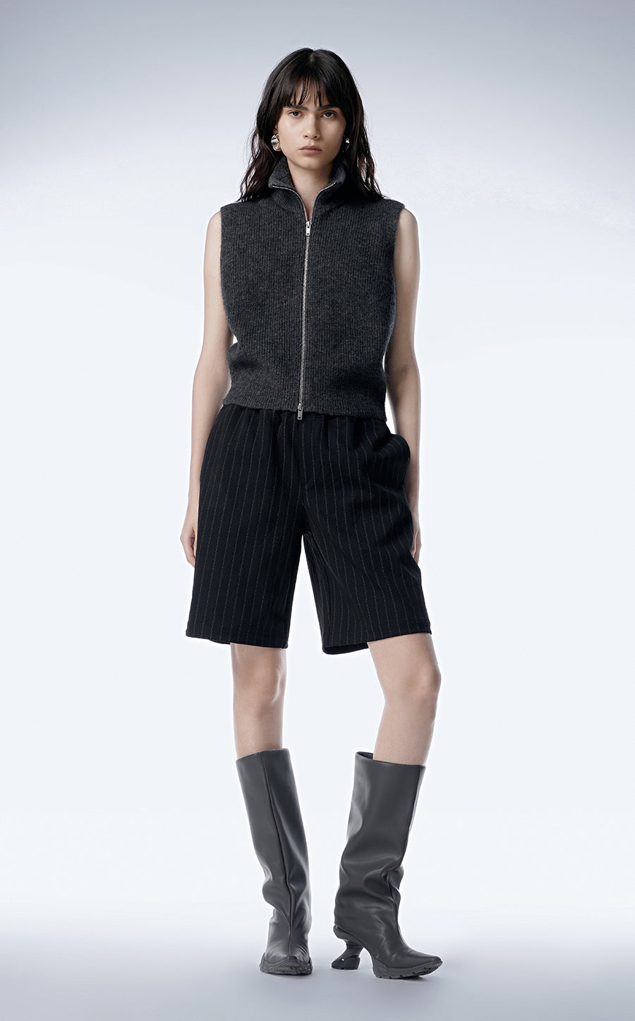 Vest / JNBY High-neck Wool-blend Mohair Vest